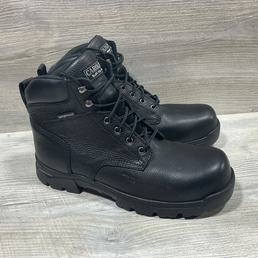 Carolina Leather Work Boots Men's Size 13 D Composite Toe Black Utility CA3537